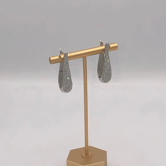 3ct Tulip Hoop Earrings - Picture 6 of 13